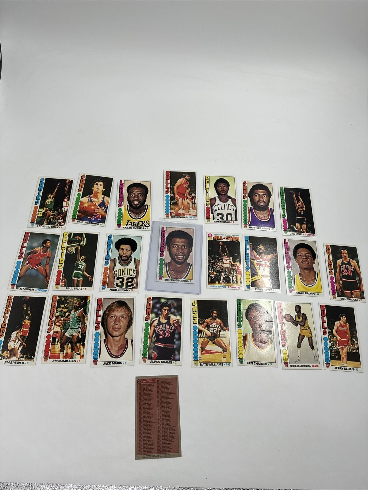 1976 Topps Card Lot Of 24 Cards Kareem, Bill Bradley, Elvin Hayes And More