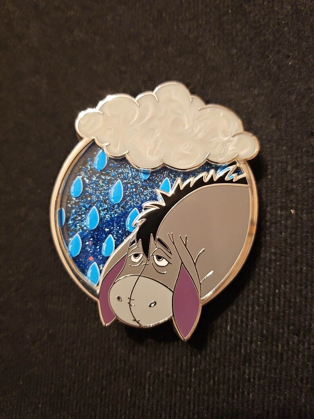 Eeyore Swirling Glitter Rain Cloud LE 60 Fantasy Disney Pin