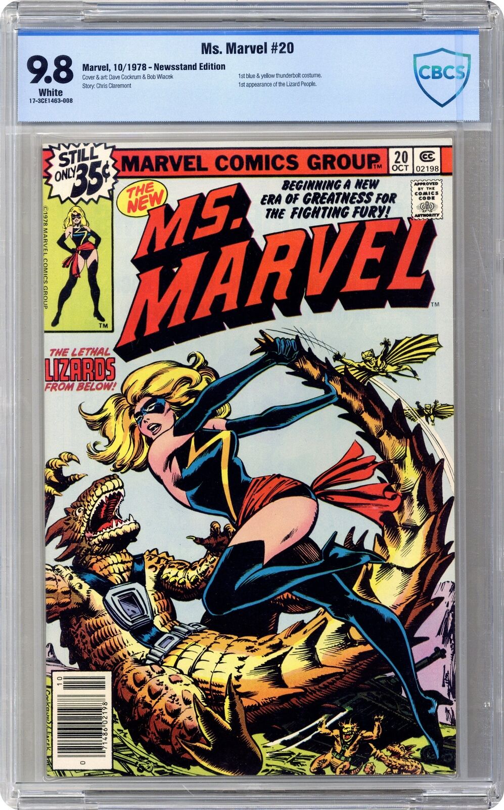 Ms. Marvel #20 CBCS 9.8 Newsstand 1978 17-3CE1463-008 New costume