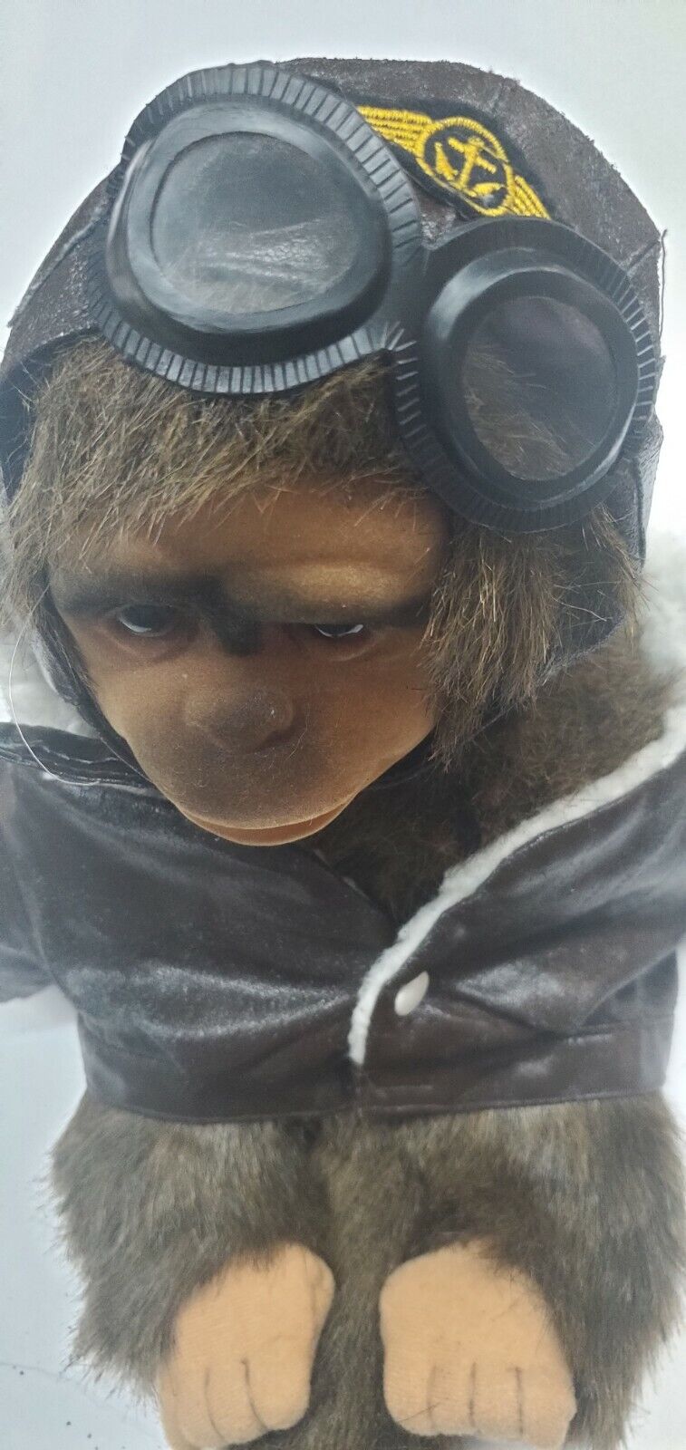 Vintage Hosung The Tiny Chimp Puppet Named POKI with Air Forceorce Patch On Hat