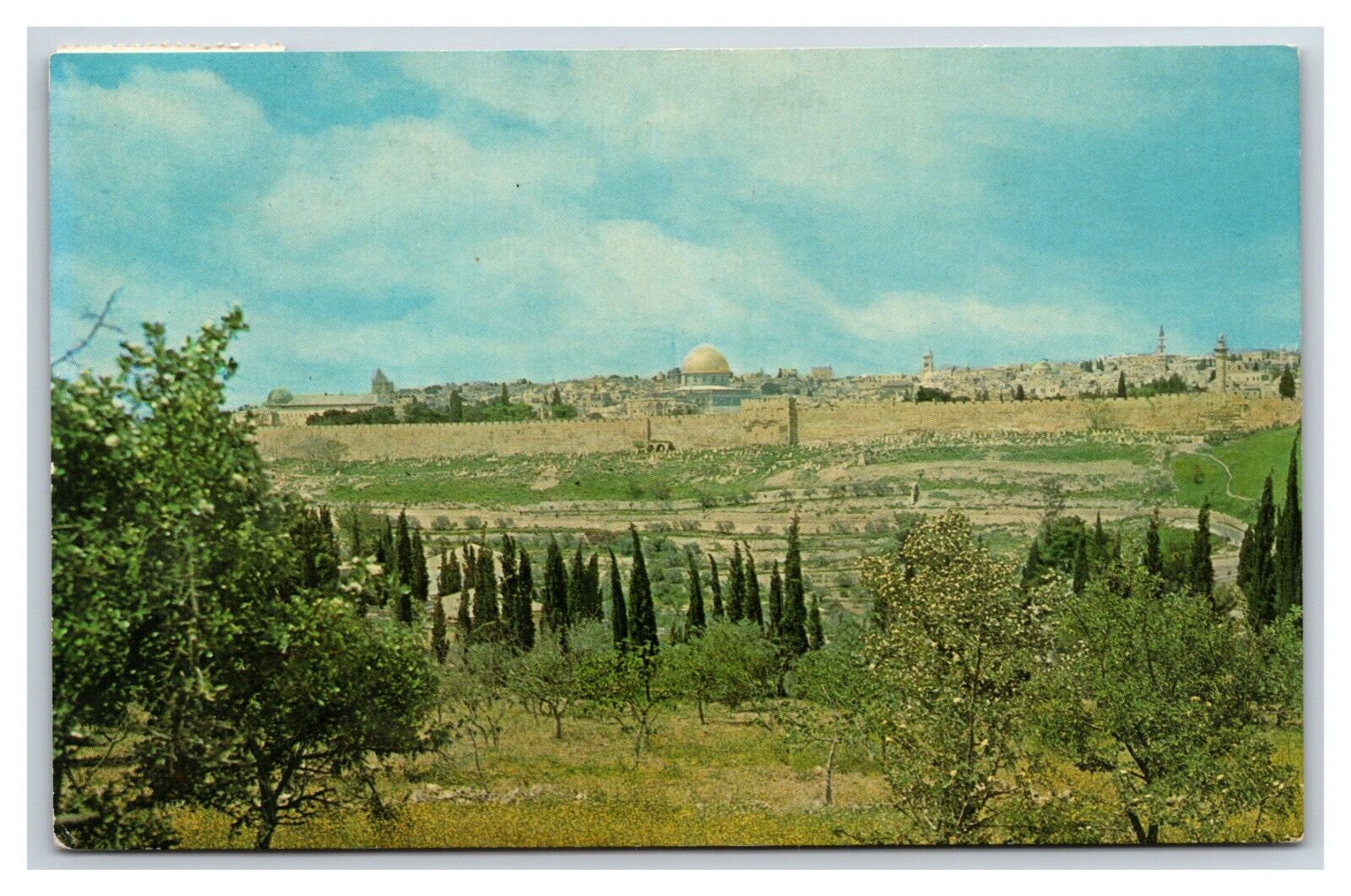 Panorama of Jerusalem Israel Chrome Postcard U8