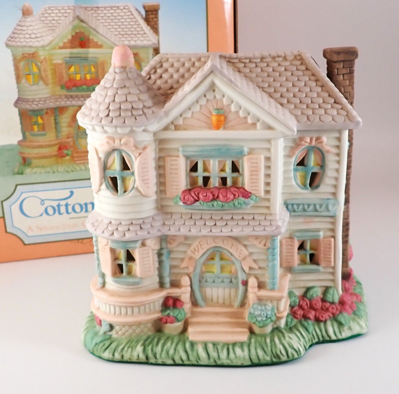 Cottontail Lane Victorian House Midwest of Cannon Falls NOS Lighted Easter