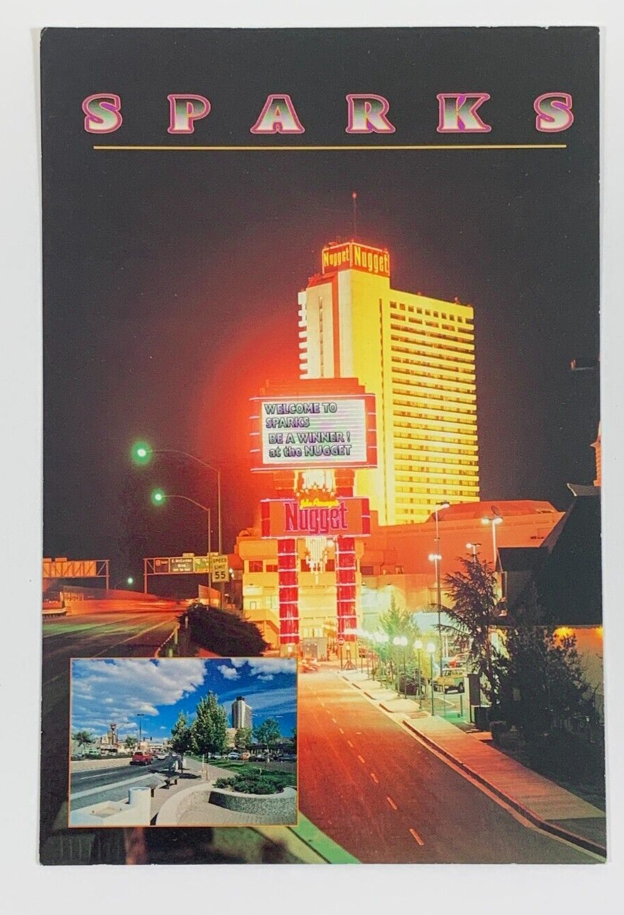 John Ascuaga\'s Famous Nugget Hotel Casino Sparks Nevada Postcard 1995 Vintage