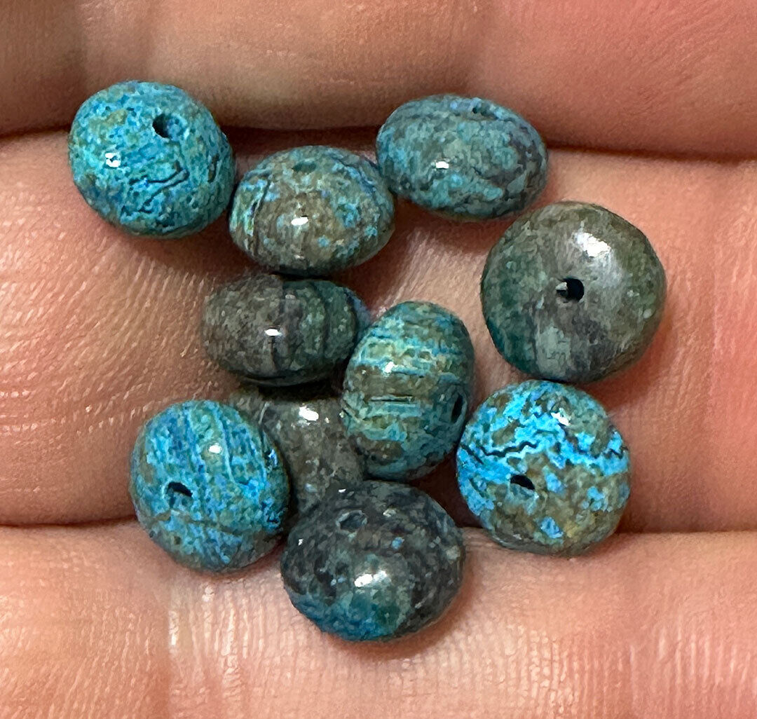 (10) Original Navajo Indian Turquoise Beads Reservation Period 1920's