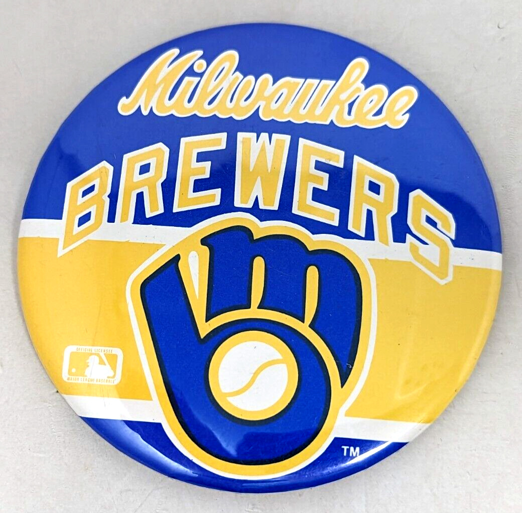 VTG Asco MLB Milwaukee Brewers Logo Baseball Advertising Button Badge Pin DH22