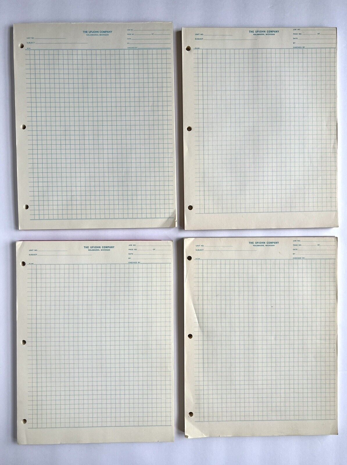 Vtg Upjohn Grid / Graph Paper 4 Notebooks 11x8-1/2” Pre Owned 3lbs Kalamazoo,MI