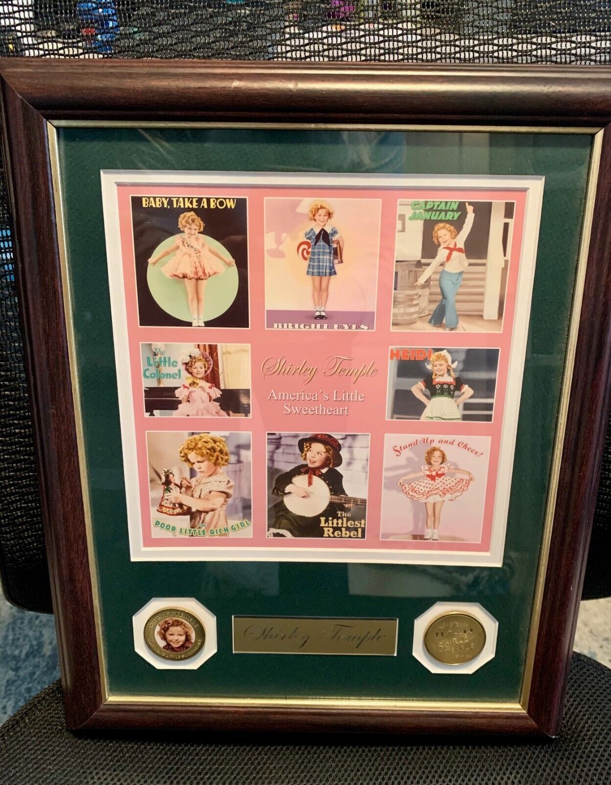 Shirley Temple America’s Little Sweetheart Framed Pictures & Coin 16x12.5