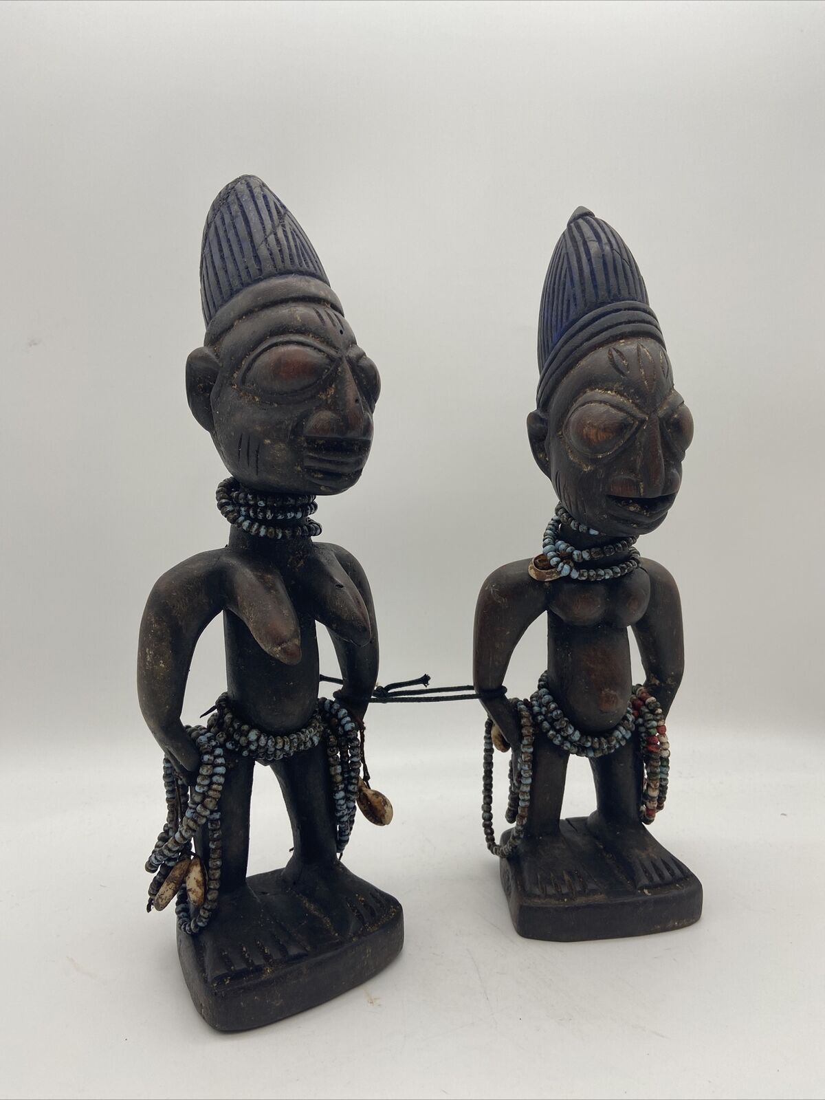 Wood Hand Carved African Tribal Nigeria Ibeji Yoruba Statue Figure