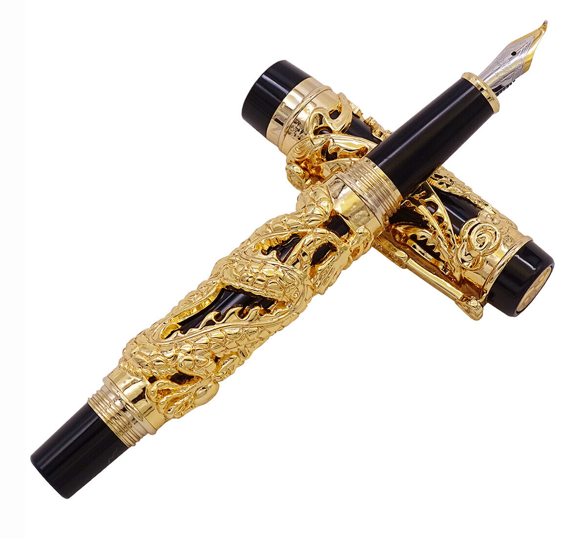 Jinhao Vintage Dragon Phoenix Calligraphy Pen Fountain Pen Golden-Black Gift