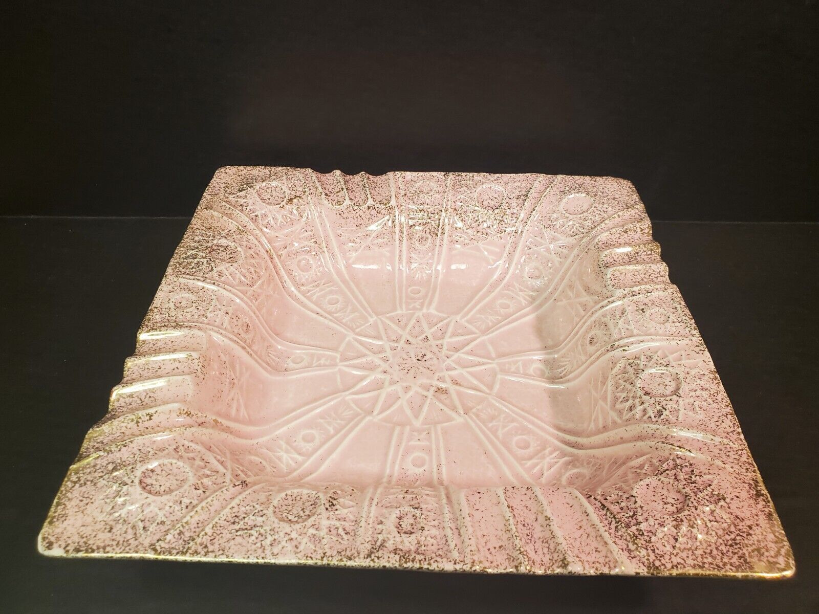 Mid Century Cali Original Ceramic Vintage Pink Ashtray, Trinket Dish (10x11)