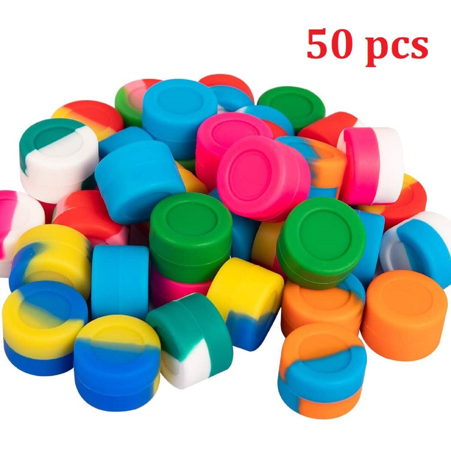 3ml Silicone Container Non-Stick Round Jar Mixed Color Jewelry Case Food Storage