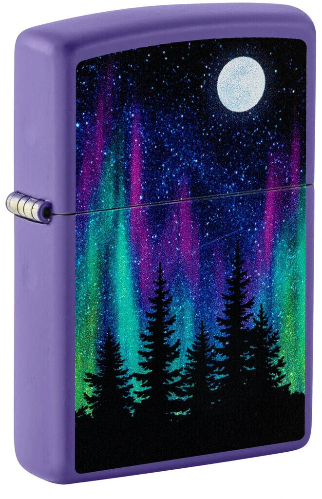 Zippo 48565, Nature's Northern Lights Design, Purple Matte Lighter