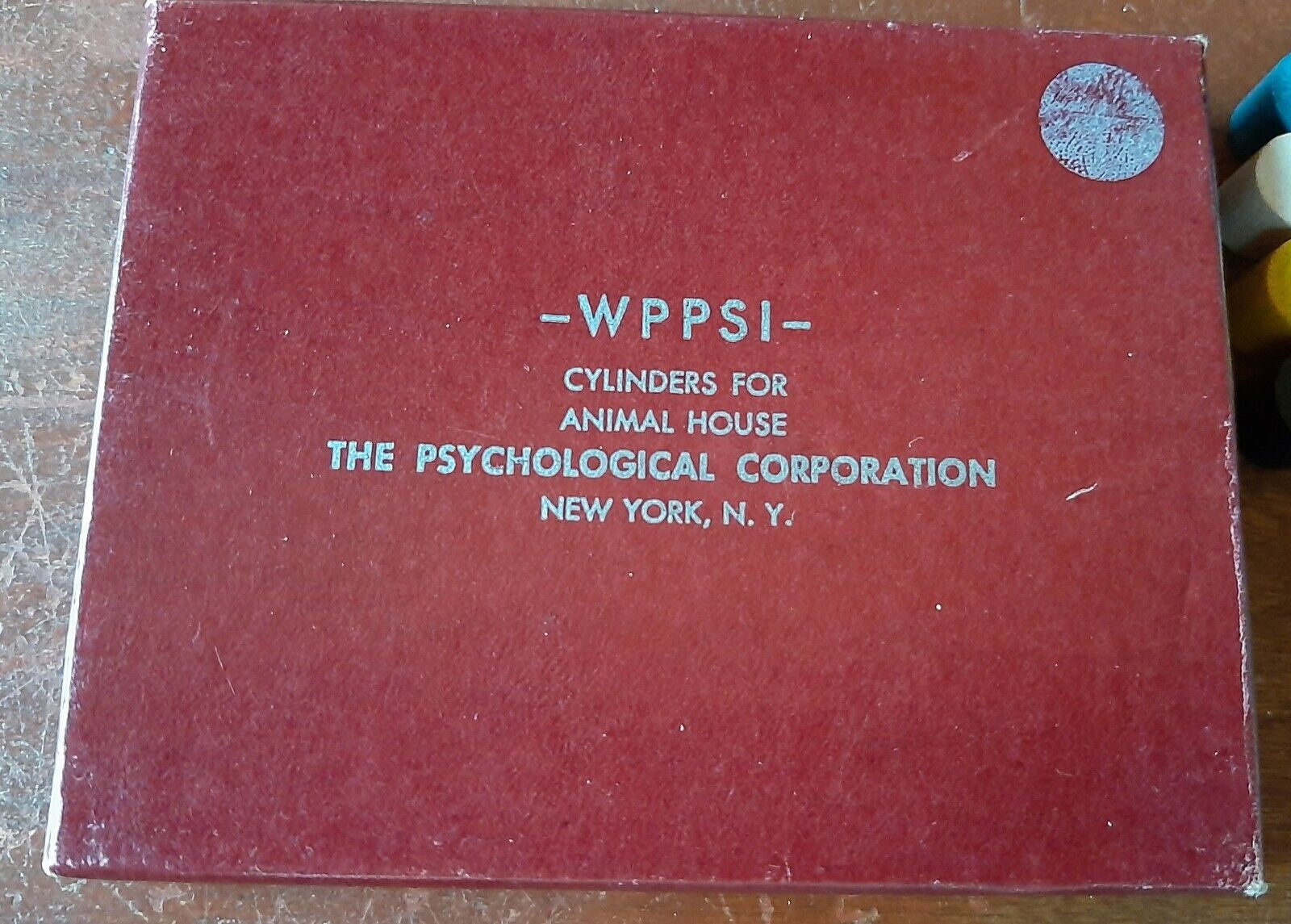 Rare vintage Wais WPPSI Cylinders for Animal House, psychological corporation NY