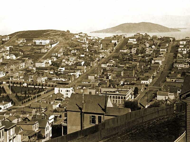 1864 Aerial View, San Francisco, CA Old Photo 8.5