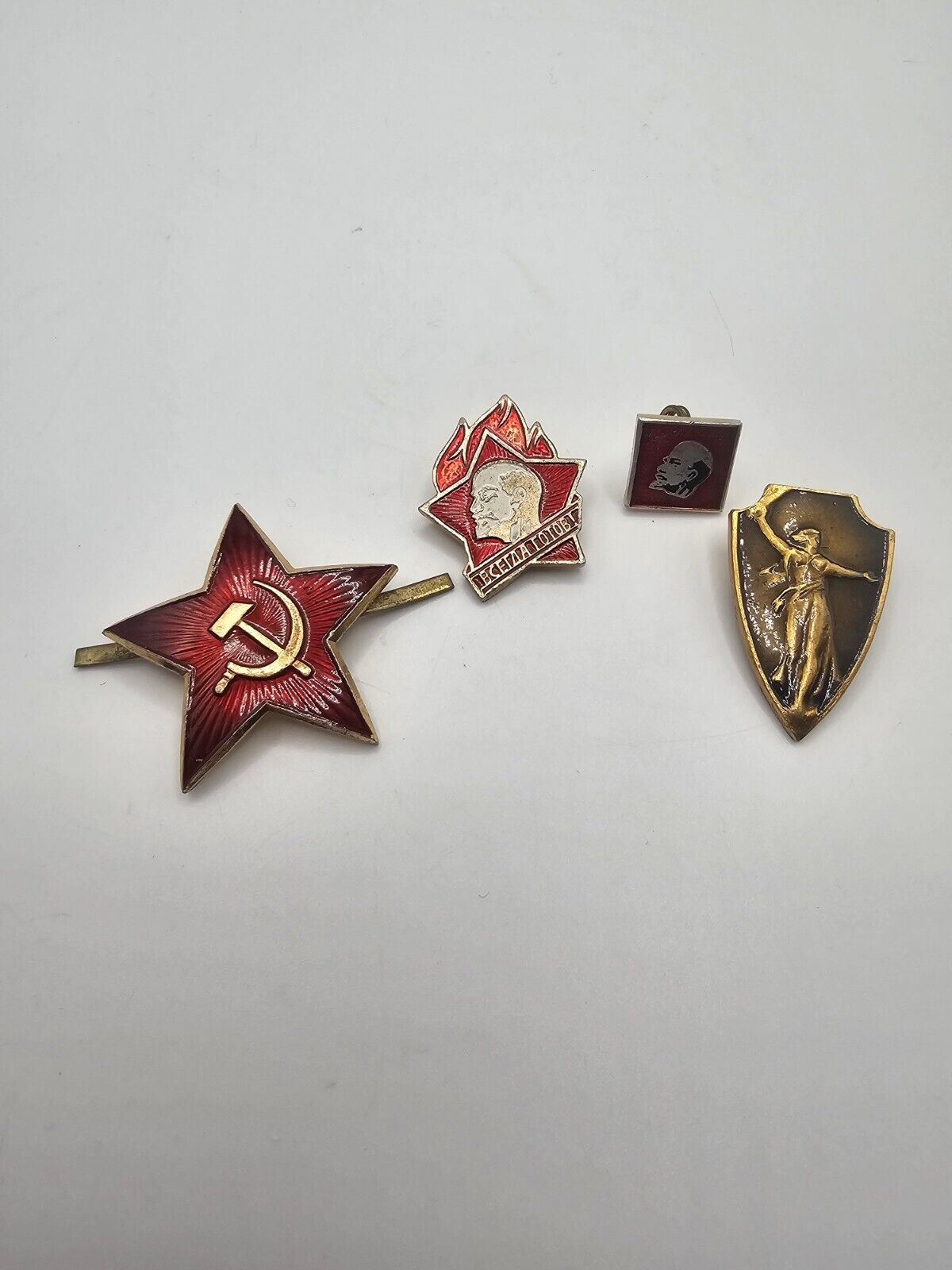 Lot Of 4 USSR Soviet Pins Lenin And More
