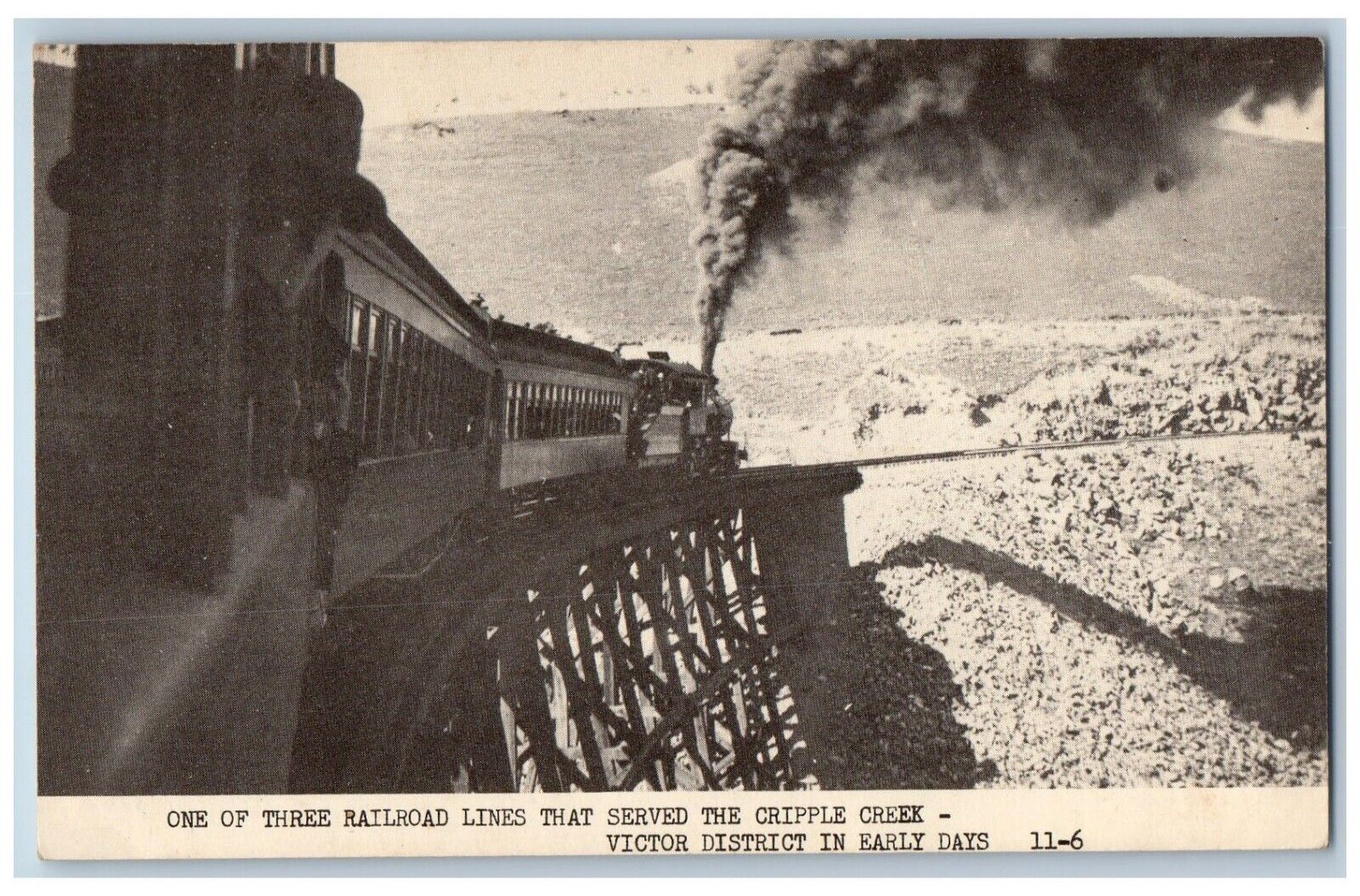 c1910 Three Railroad Lines Served Cripple Creek Victor District Early Postcard
