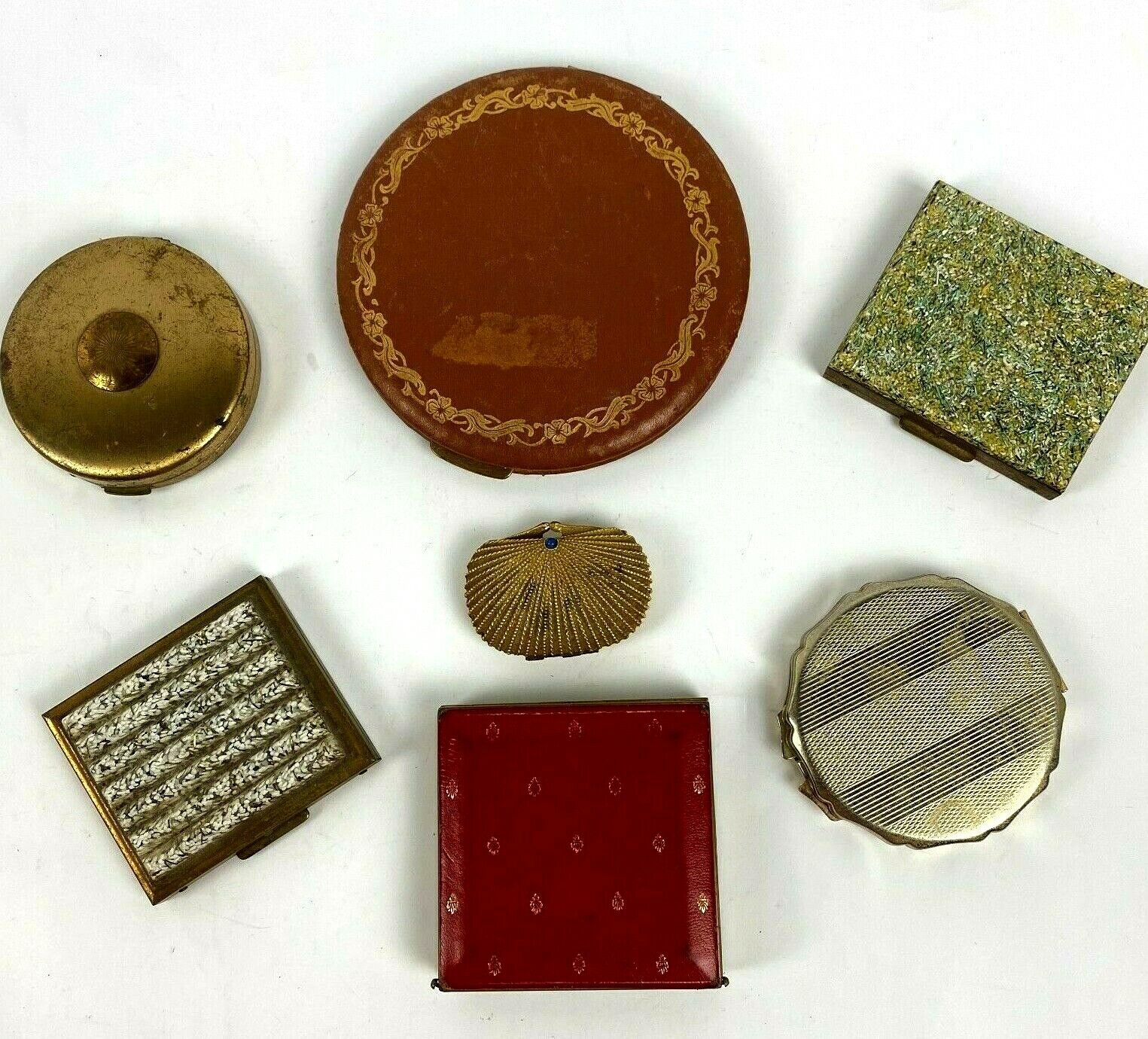 7 Vintage Compacts Make Up Vanity Powder S.F. Fifth Ave Estee Lauder Fifth Rex
