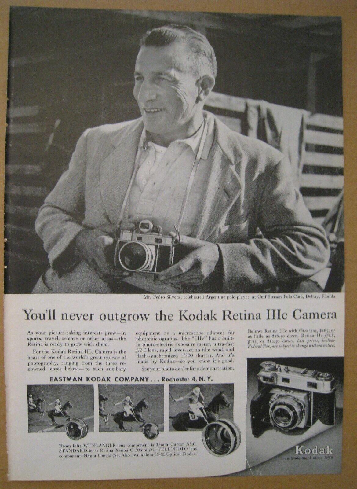 1957 Kodak Retina IIIc Camera AD
