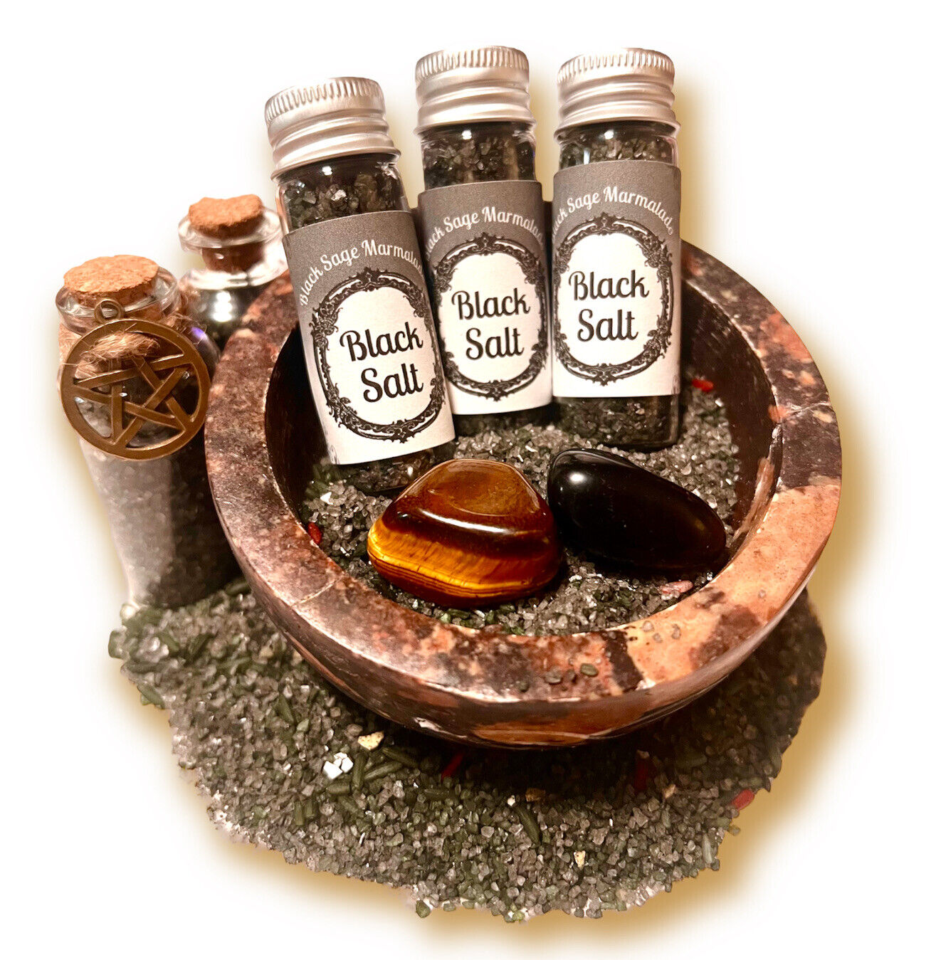 Black Salt Ritual 3 Pack For Spell Protection From Evil Curses Hexes Witch Wicca