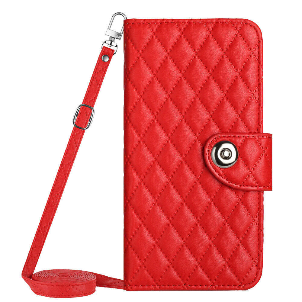 Grid Leather Wallet Phone Case for Motorola G84 G14 G54 E13 G Stylus G Power