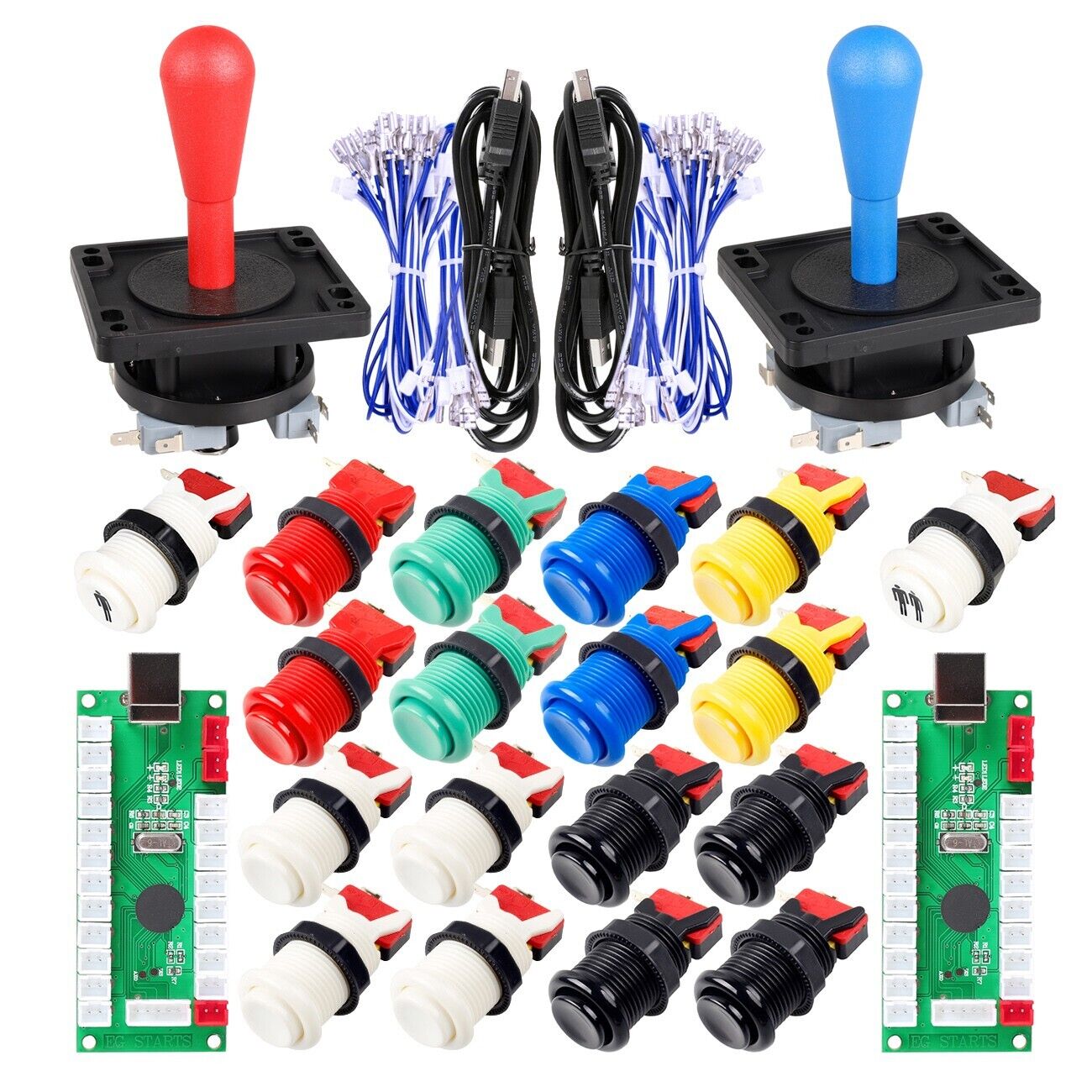 2 Player Arcade DIY Kit American style Joystick + 1P 2P Happ Type Arcade buttons