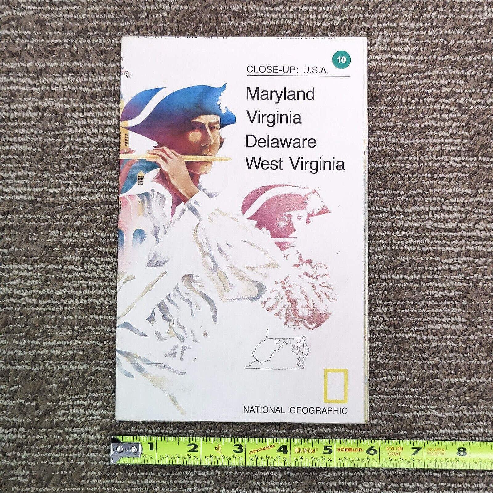 National Geographic CLOSE UP USA MAP #10 Maryland, Virginia, Delaware, West Virg