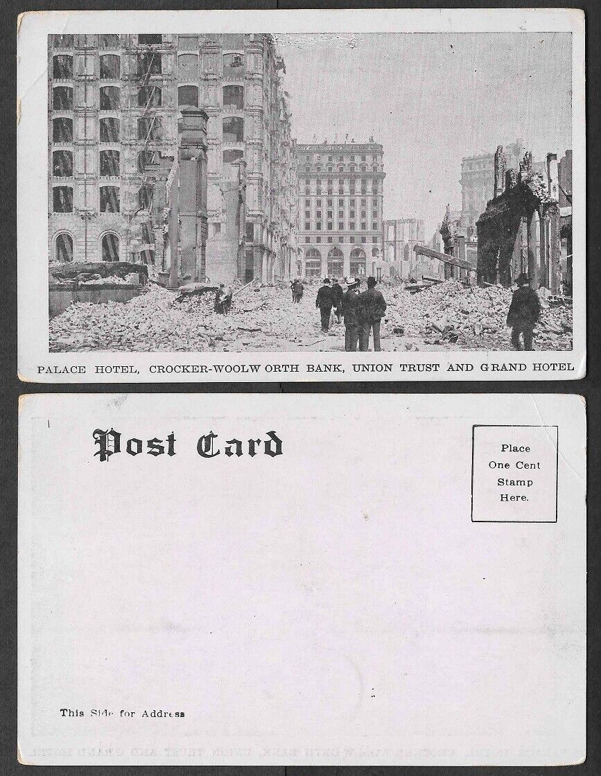 Old California Postcard - San Francisco Earthquake Disaster - Palace Hotel 