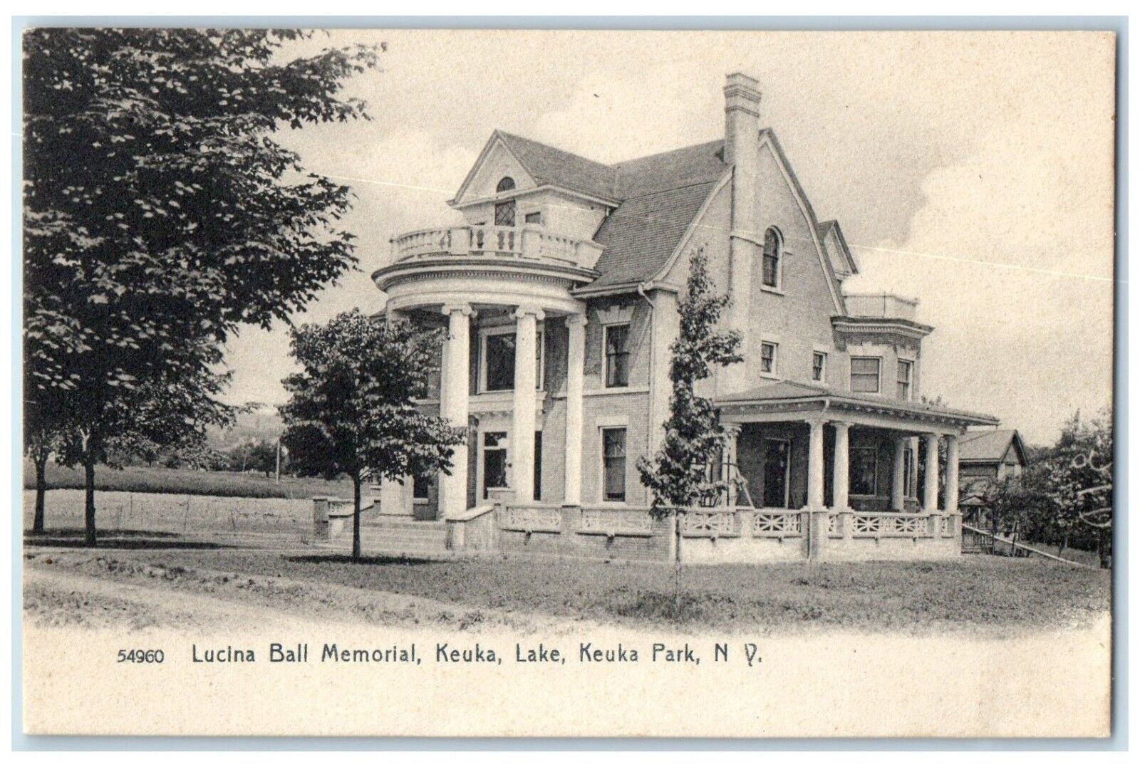 c1905 Lucina Ball Memorial Keuka Lake Keuka Park New York NY Rotograph Postcard
