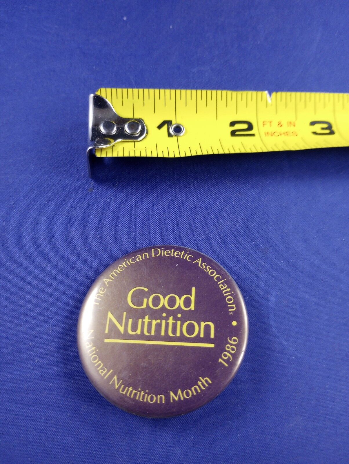Vtg 1986 National Nutrition Month Pin Button Pinback  *125-T