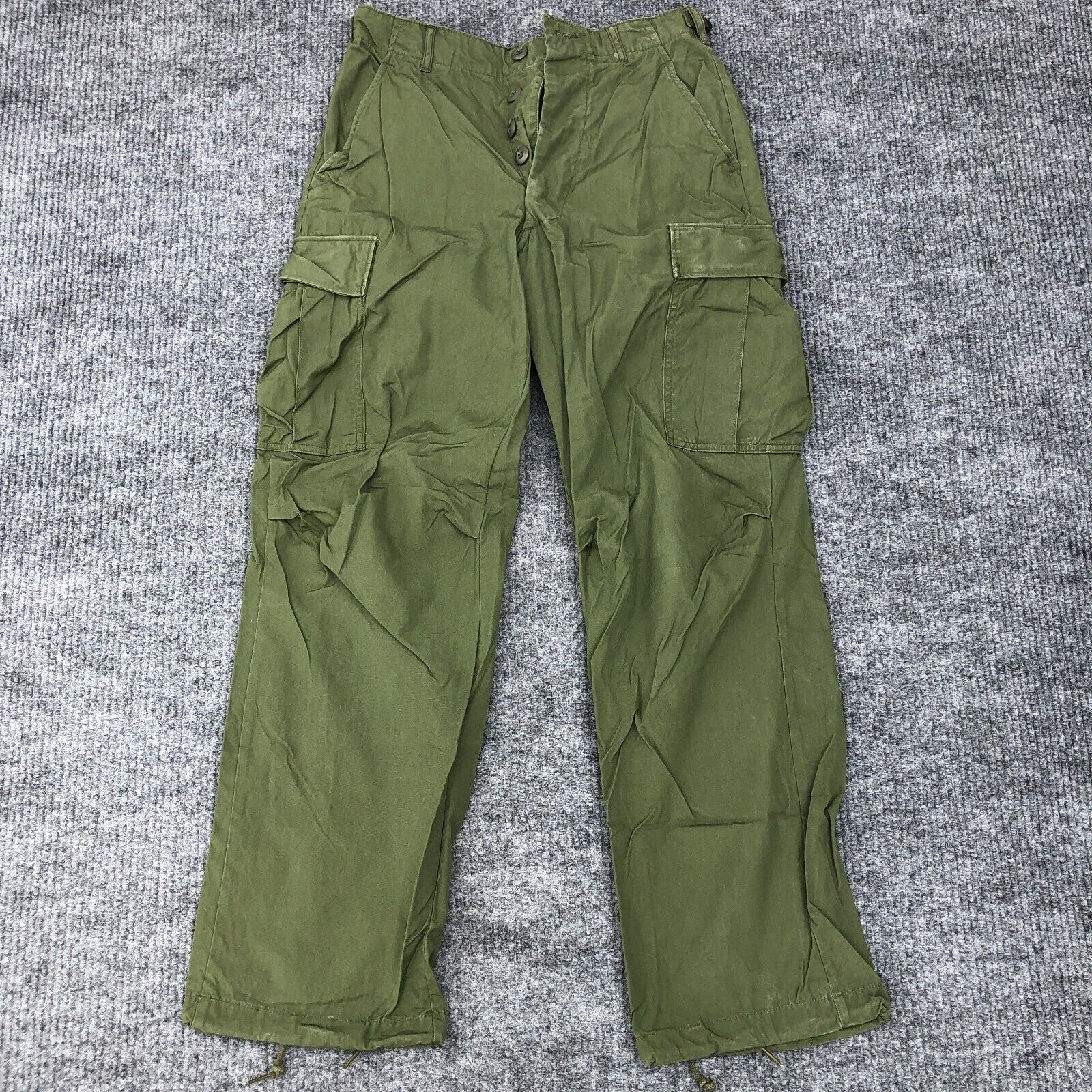 Vintage Army Men\'s Tropical Combat Pants Cargo OG-107 Green Small Reg 1967
