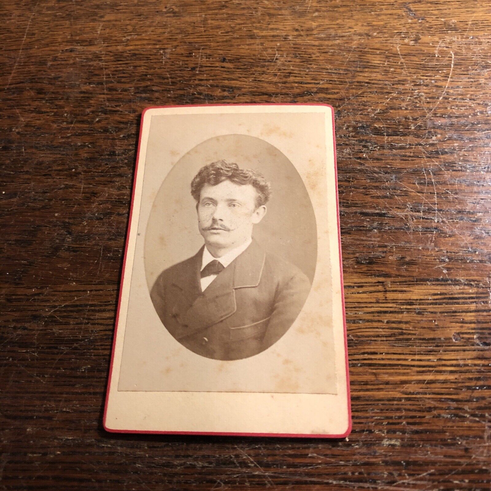 Vintage Victorian Man Mustache CDV Photo Photograph Hilden
