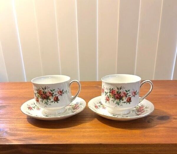 Vintage Royal Standard Minuet Tea Duo Cup & Saucer Fine Bone China Pink Roses