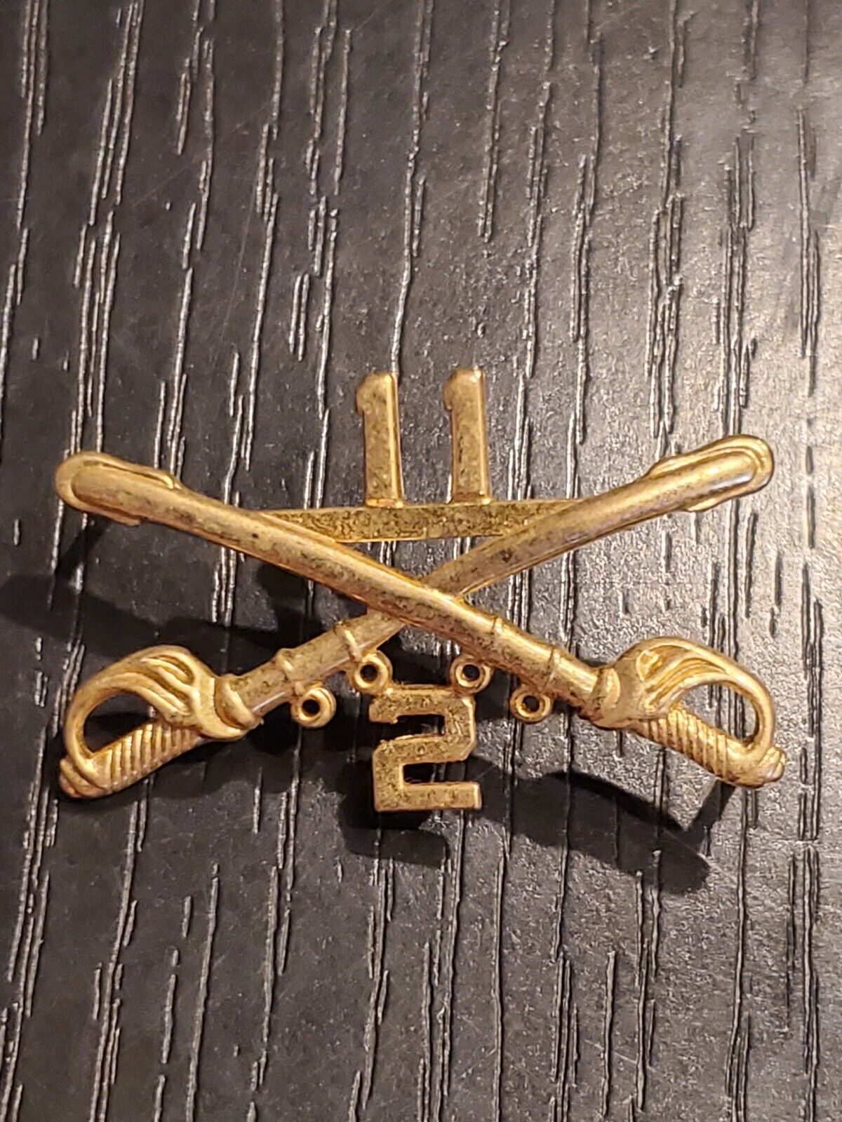 WWII US Army 11th Cavalry Armor Tank Officer Insignia L@@K