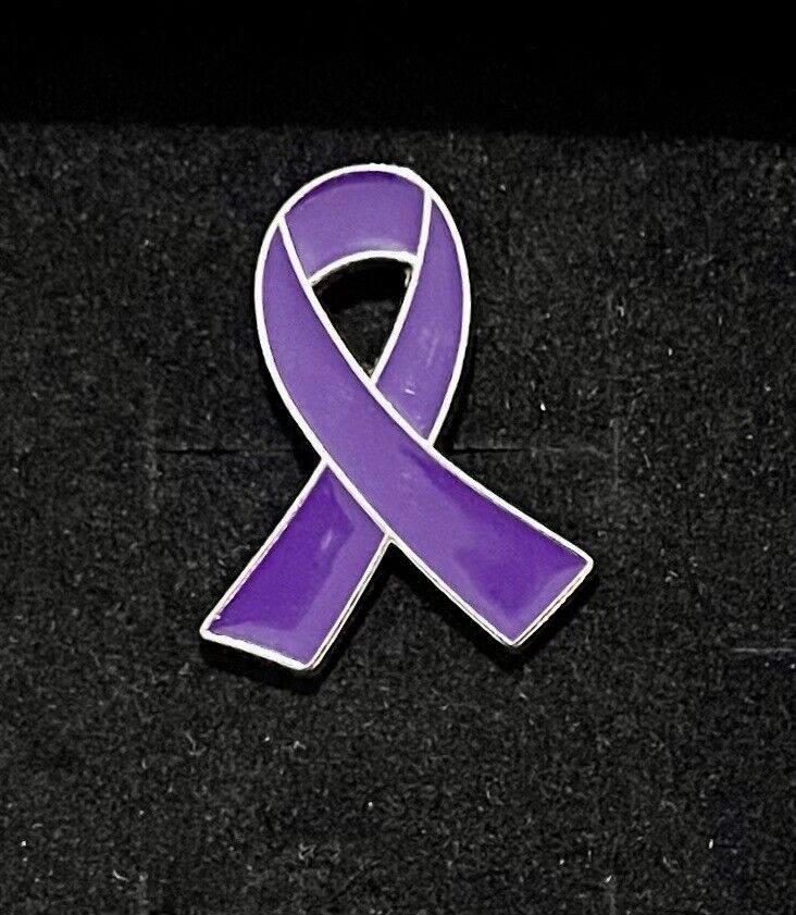 Purple Ribbon Awareness Enamel Pin Badge Pancreatic Cancer Alzheimer’s Epilepsy