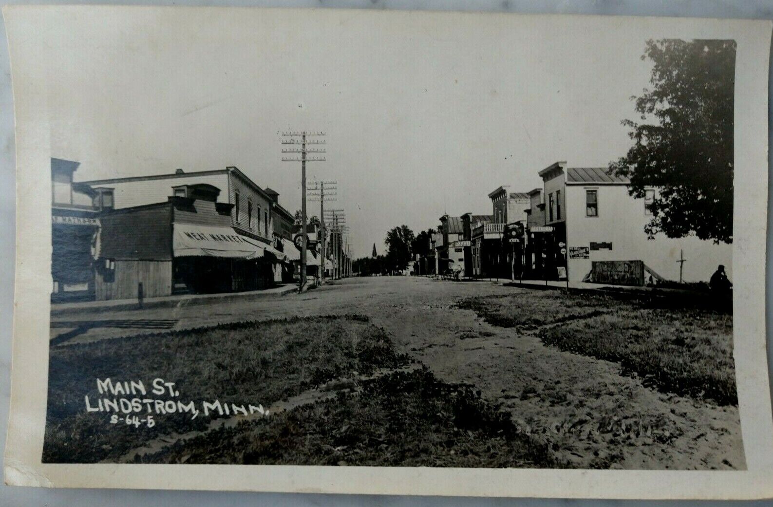 1912 Main Street Lindstrom Minnesota Real Photo Postcard