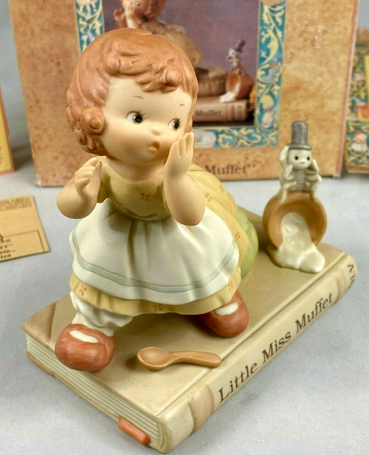 Enesco Little Miss Muffet Porcelain Figure Once Upon A Fairy Tale Series Vintage