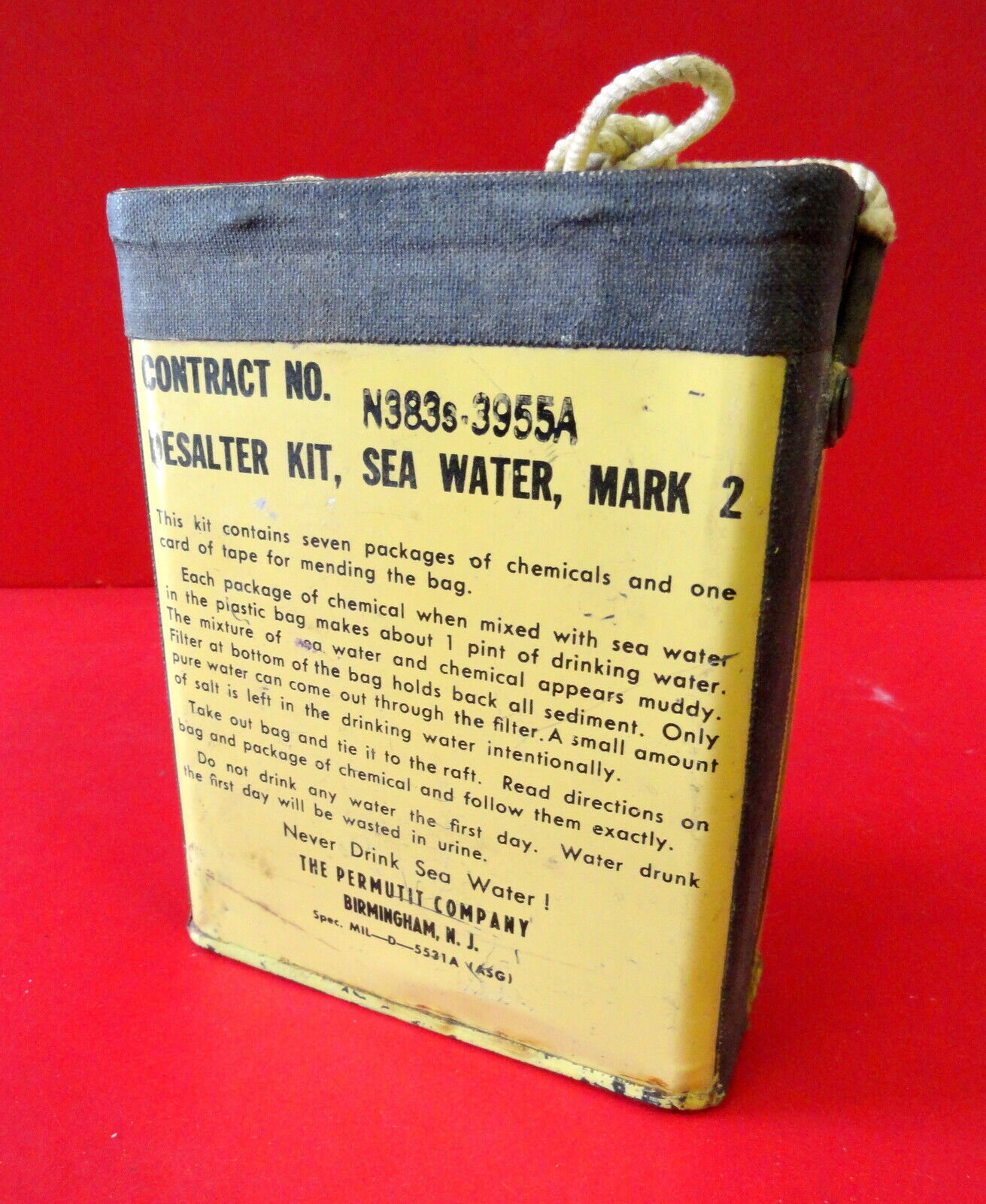 USAF/USN MARK 2 SEA WATER DESALTER KIT- UNOPENED