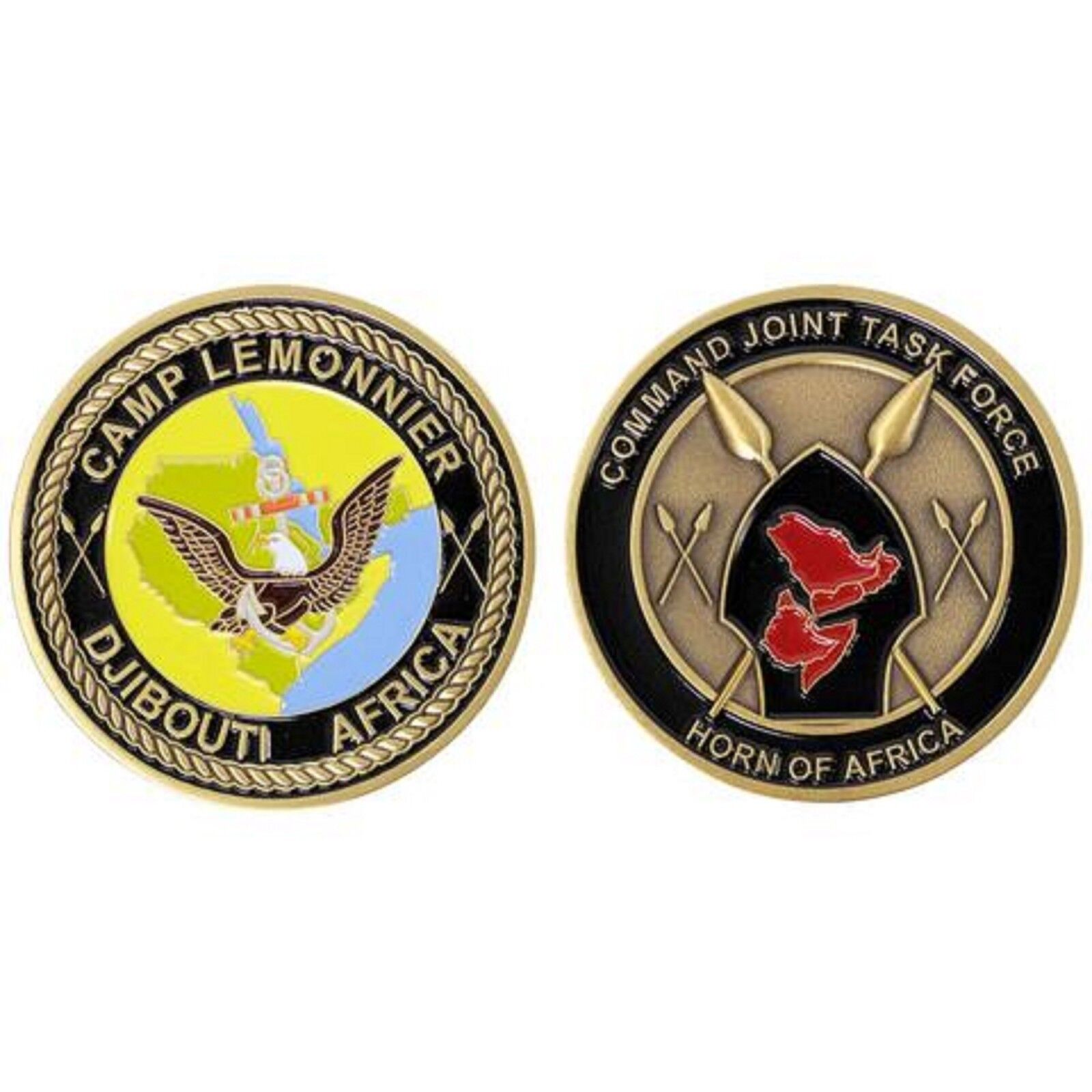 DJIBOUTI HORN OF AFRICA COMBINED JOINT TASK FORCE CAMP LEMONNIER CHALLENGE COIN 