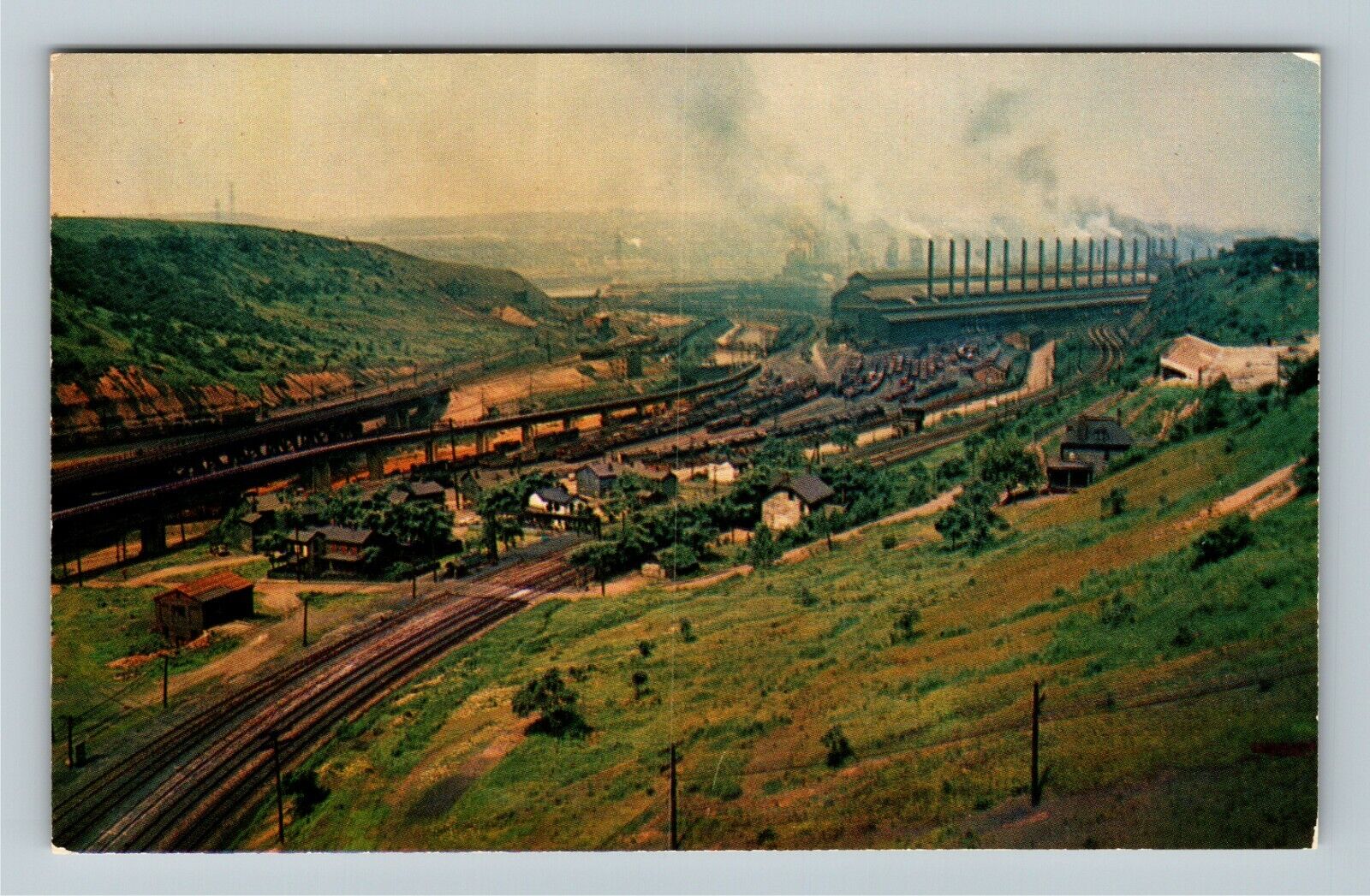 Pittsburgh PA-Pennsylvania, The Edgar Thompson Works, Aerial, Vintage Postcard