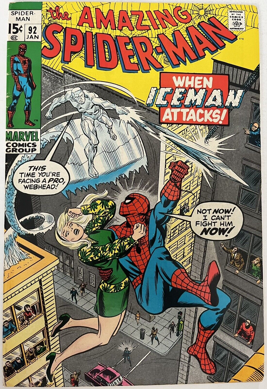 Amazing Spider-Man #92 (1971) FN- KEY 1st Battle John Romita Gil Kane Stan Lee