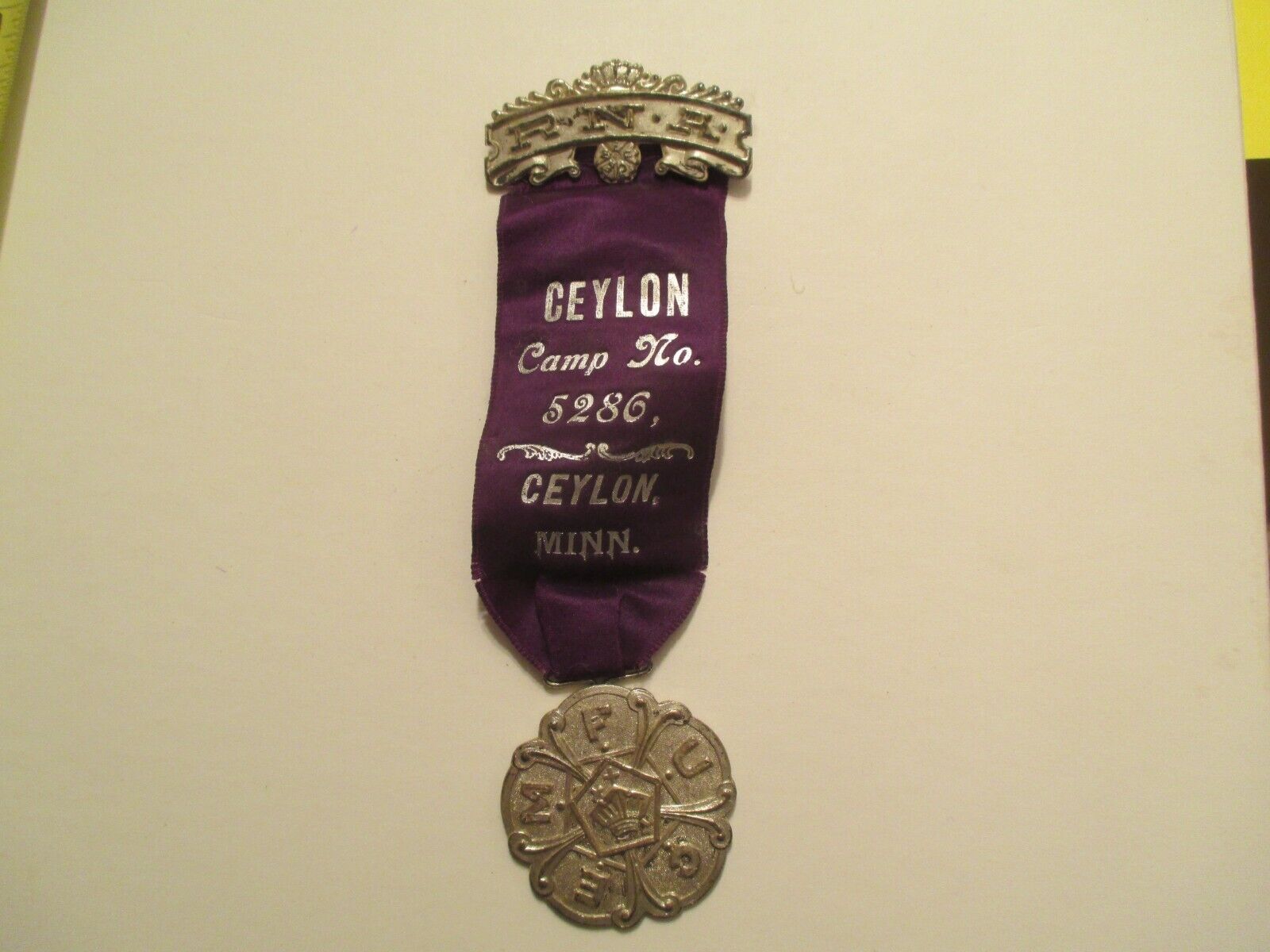 Ceylon Minnesota MN Camp No 5286 RNA MFUCE Badge ribbon Medal