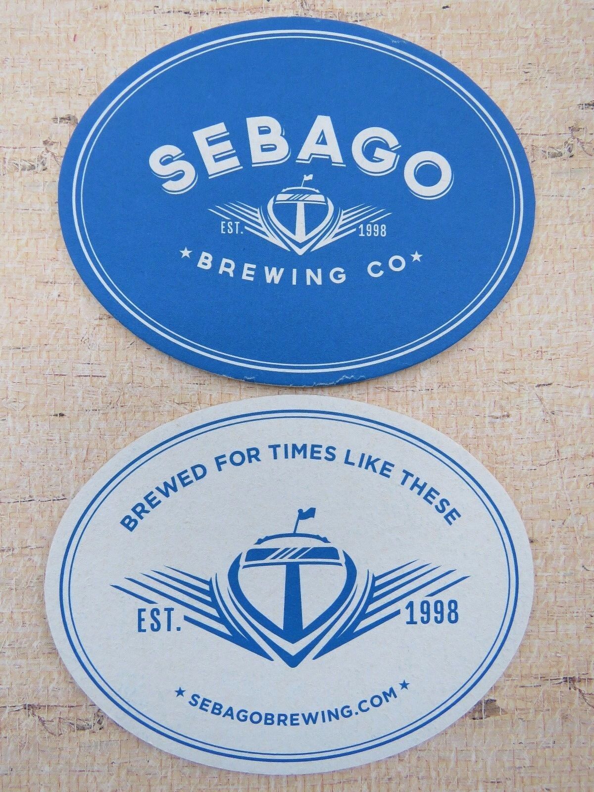 Beer Brewery Coaster SEBAGO Brewing Company South Portland, MAINE Brewery