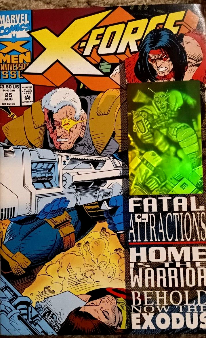 X-Force #25 Aug Marvel 1993 Wraparound Cover Hologram