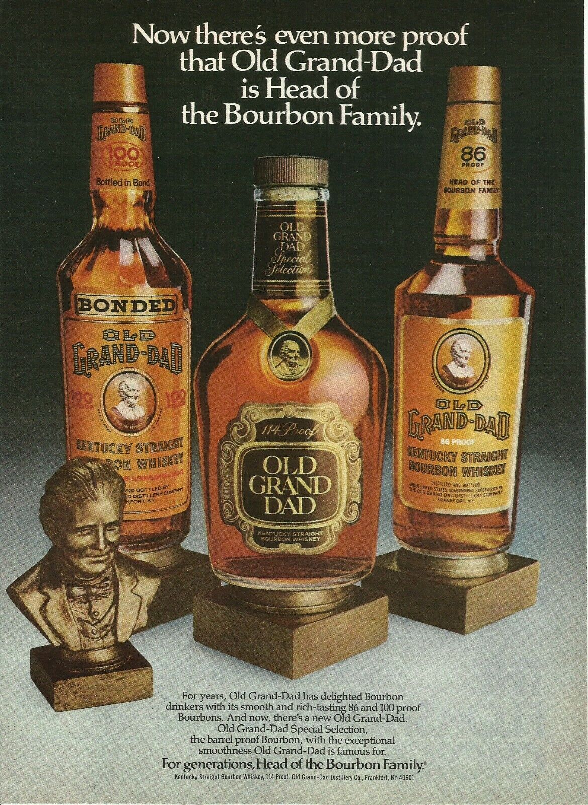 1981 Old Grand-Dad Bourbon Whiskey vintage print ad 80\'s advertisement v2