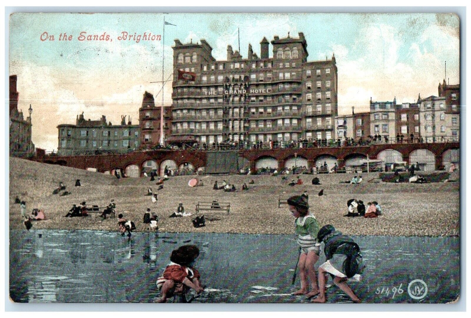 1908 On The Sands Brighton East Sussex England Posted Antique Postcard