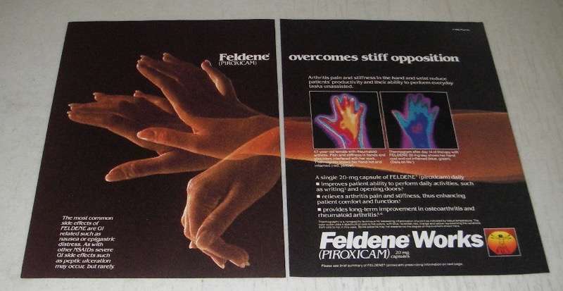 1986 Pfizer Feldene Ad - Overcomes Stiff Opposition