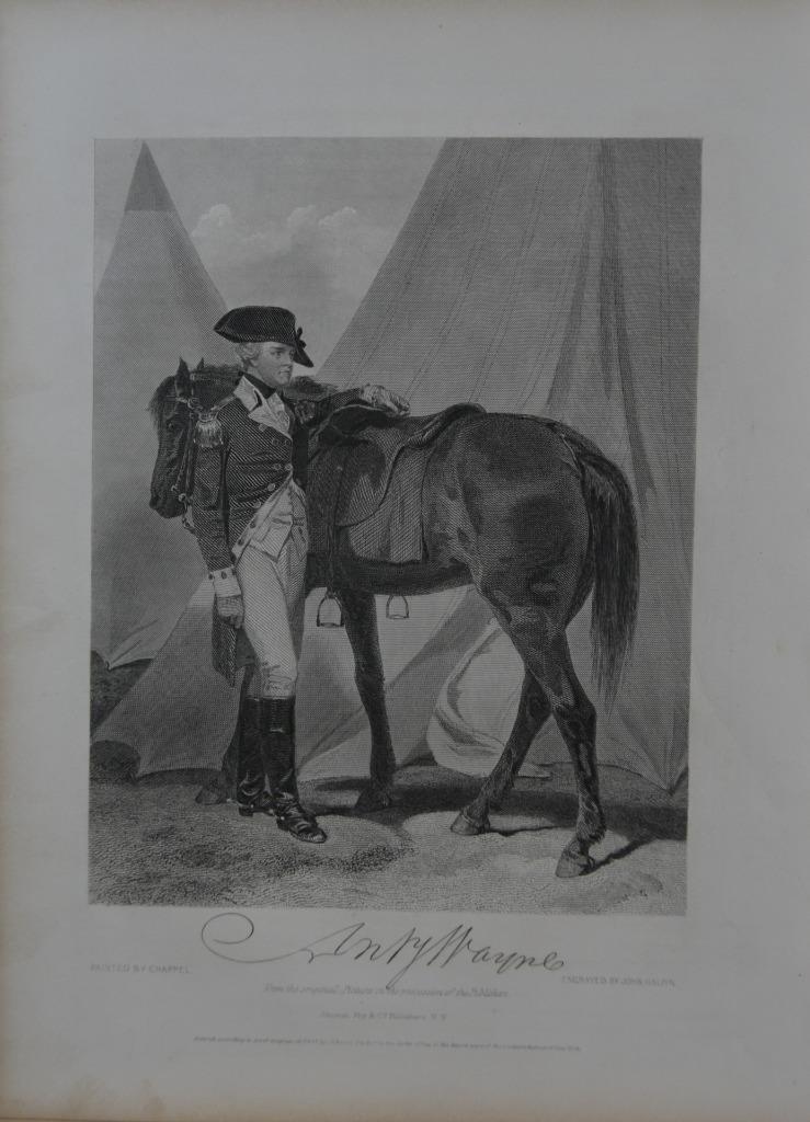 Revolutionary War General Anthony Wayne Antique Original 1850\'s Engraving