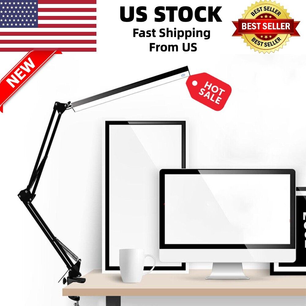 Adjustable Metal Swing Arm Desk Lamp with Clamp, (Whole Sale price) x 3 pack 