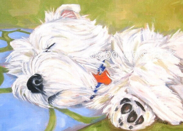 Westie Print 4x6 Matted ACEO \