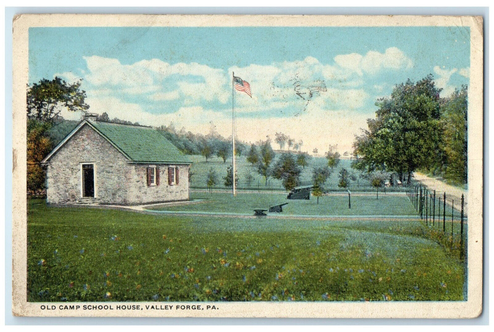 1919 Old Camp School House, Valley Forge Pennsylvania PA Antique Postcard